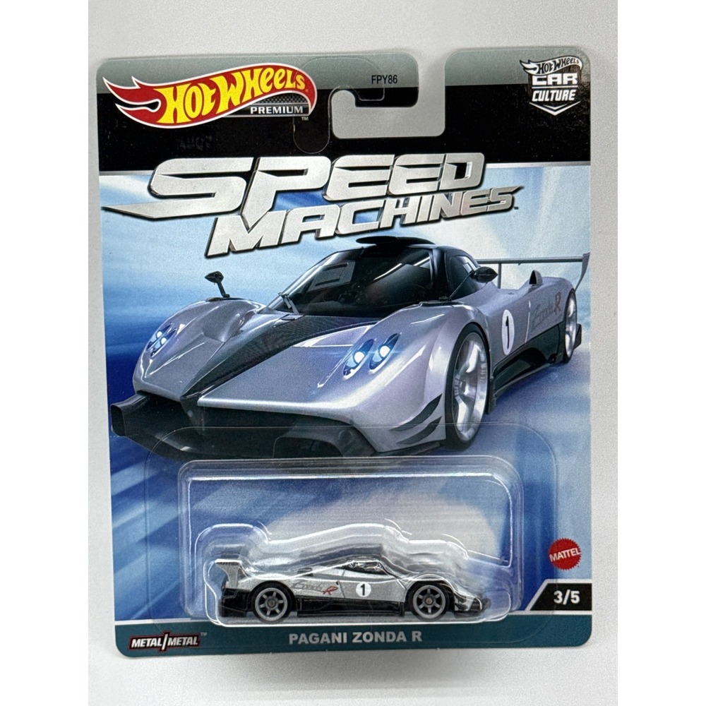 Hot Pagani Zonda R Wheels Premium Speed Die Cast Car 1:64 Silver